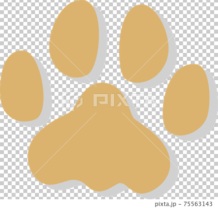 ベージュの動物の足跡 影付き ベージュの動物の足跡 影付き 75563143
