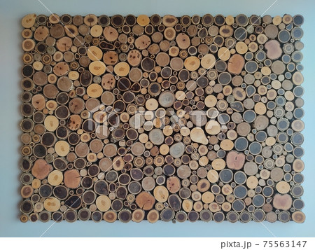 木 円形 茶色 75563147