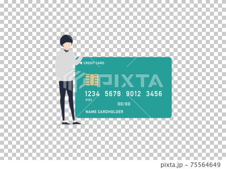 クレジットカードを利用する男性のイラスト素材 クレジットカードを利用する男性のイラスト素材 75564649