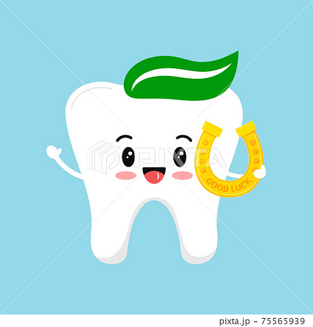 St Patrick day tooth dental icon isolated. 75565939