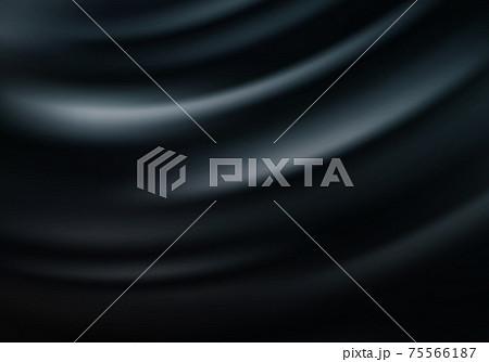 Black silk background Vector drape background Wave flow 75566187