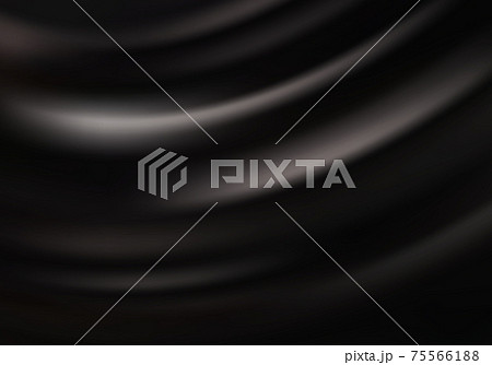 Black silk background Vector drape background Wave flow 75566188