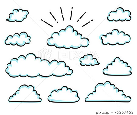 Cute Cloud Hand Painted Style Stock Illustration
