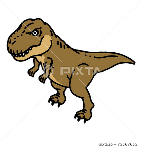 恐竜のティラノサウルス 茶 のイラスト素材