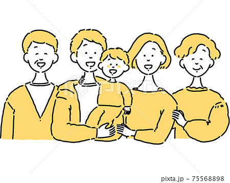 家族 3世代イラストセット 75568898