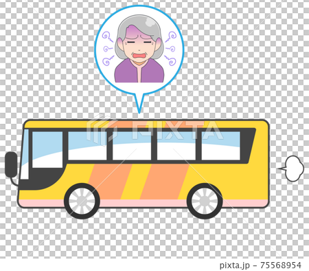 バス乗り物酔い 高齢女性 バス乗り物酔い 高齢女性 75568954