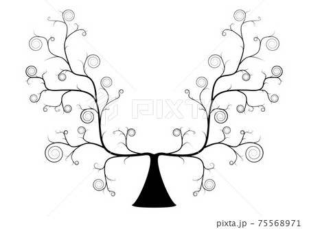 Silhouette Of Vine Isolated On White のイラスト素材