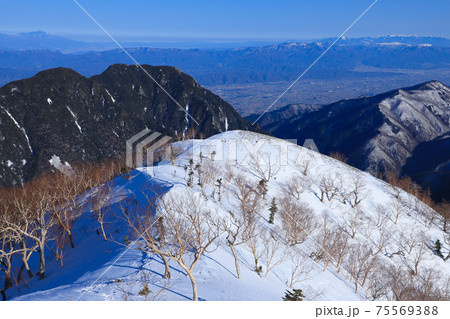 合戦尾根　雪山 75569388