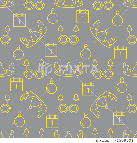 New year, Christmas vector seamless pattern 75569902