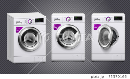 Washing Machine Realistic Set Washing Machine Realistic Set 75570166
