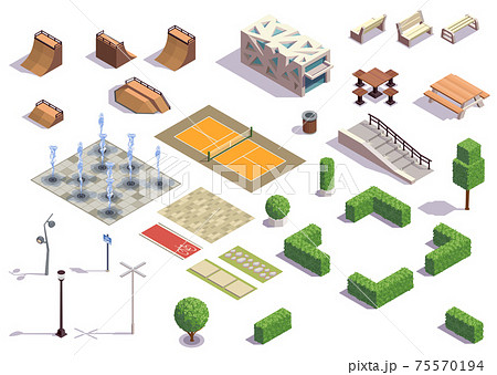 City Park Isometric Set City Park Isometric Set 75570194
