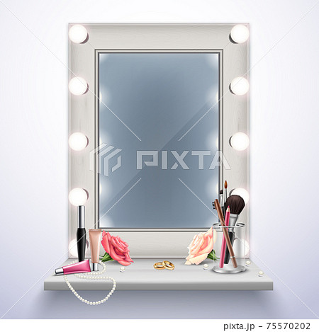Makeup Mirror Realistic Composition Makeup Mirror Realistic Composition 75570202