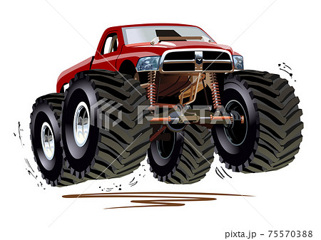 cartoon monster truck in mud