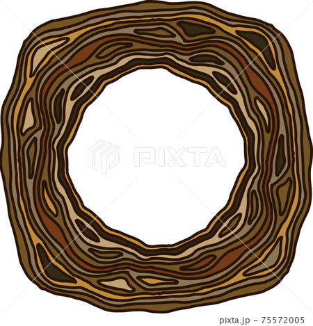 Round old wooden frame sketch. Vector illustration. Round old wooden frame sketch. Vector illustration. 75572005