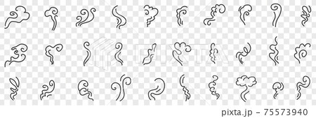 Wind and curves doodle set Wind and curves doodle set 75573940