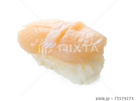 sushi with rscallop isolated on white background 75574273