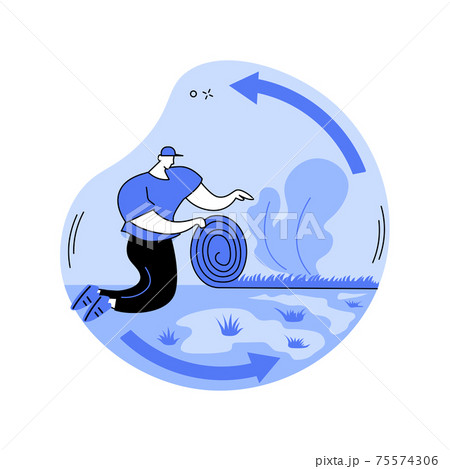 Lawn repair abstract concept vector illustration. 75574306