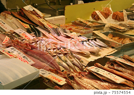 館自由市場 はこだて自由市場 魚市場の写真素材