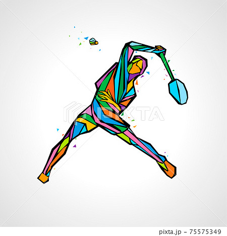 Badminton player abstract vector eps illustration clipart Badminton player abstract vector eps illustration clipart 75575349