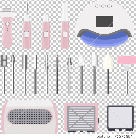 ネイルキットのセルフ&電動セットのイラスト 集塵機  ダストコレクター ベクター ネイルキットのセルフ&電動セットのイラスト 集塵機  ダストコレクター ベクター 75575894