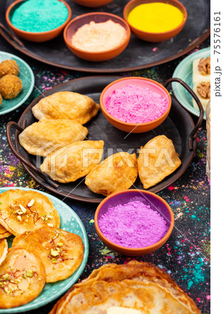 Traditional Indian Holi festival food Traditional Indian Holi festival food 75576161