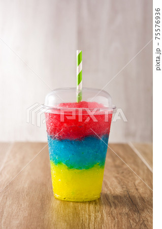 Colorful slushie of different flavors Colorful slushie of different flavors 75576936