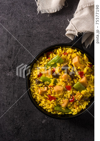 Fried rice with chicken Fried rice with chicken 75577190