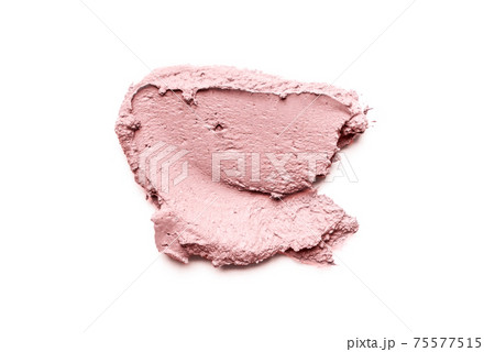 Smear of cosmetic clay on a white background. 75577515