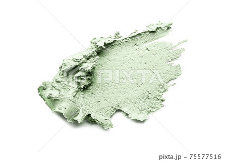 Smear of cosmetic clay on a white background. 75577516