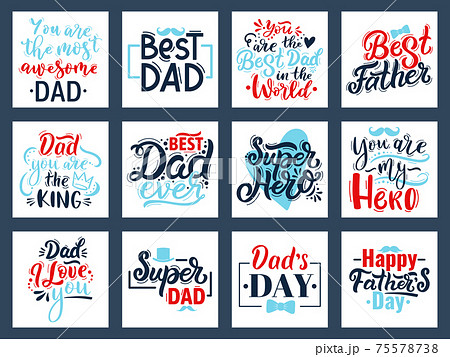 Happy Fathers Day calligraphy lettering with - Stock