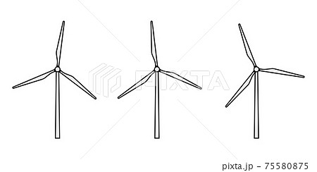 風力発電の風車のイラスト素材