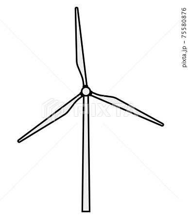 風力発電の風車のイラスト素材