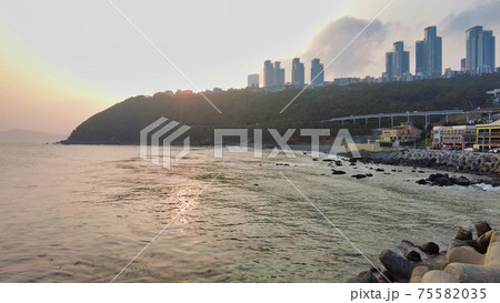 Sunset of Cheongsapo Port in Haeundae, Busan, South Korea, Asia 75582035