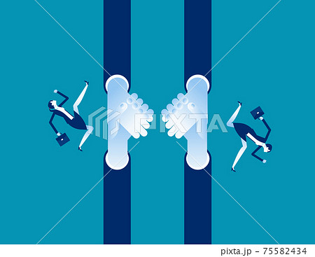 Business people team up on big hand of the opportunity 75582434