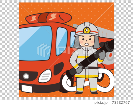 消防士とはしご消防車 消防士とはしご消防車 75582767