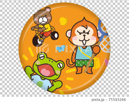 動物キャラクター 猿、熊、カエル 動物キャラクター 猿、熊、カエル 75583266