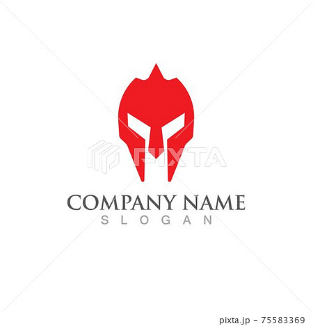 Spartan helmet logo template 75583369