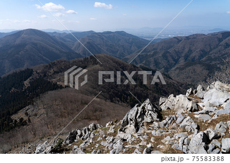 霊仙岳南西尾根の近江展望台付近から俯瞰する南西尾根下部の地形 霊仙岳南西尾根の近江展望台付近から俯瞰する南西尾根下部の地形 75583388