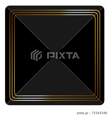 正方形のフレーム　ブラック＆ゴールド　ピラミッドスタッズ 75583396