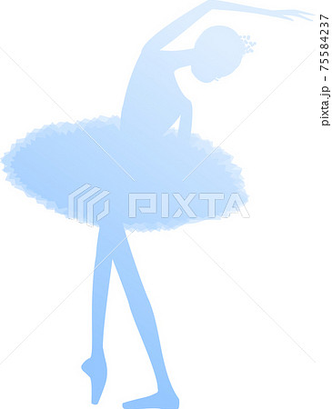 バレエの白鳥の湖を踊るバレリーナ ブルーのシルエット グラデーションのイラスト素材 バレエの白鳥の湖を踊るバレリーナ ブルーのシルエット グラデーションのイラスト素材