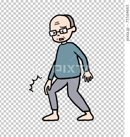 Illustration of an elderly man with a sore knee Illustration of an elderly man with a sore knee 75584665