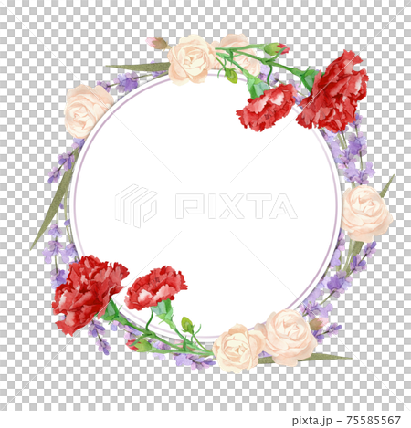 カーネーションと薔薇とラベンダーのリース カーネーションと薔薇とラベンダーのリース 75585567