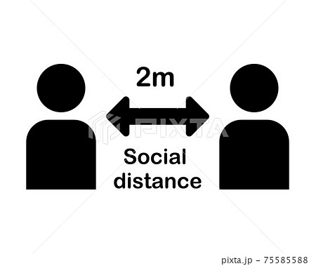 ソーシャルディスタンスのアイコン Social distance icon ソーシャルディスタンスのアイコン Social distance icon 75585588