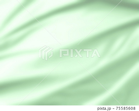 背景素材 透明感のある淡い緑色のサテン布 他色あります 75585608
