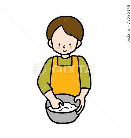 米を研ぐ男性のイラスト 米を研ぐ男性のイラスト 75586148