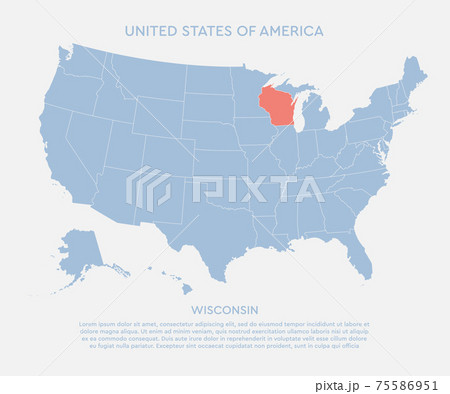 Map United states of America and state Wisconsin Map United states of America and state Wisconsin 75586951