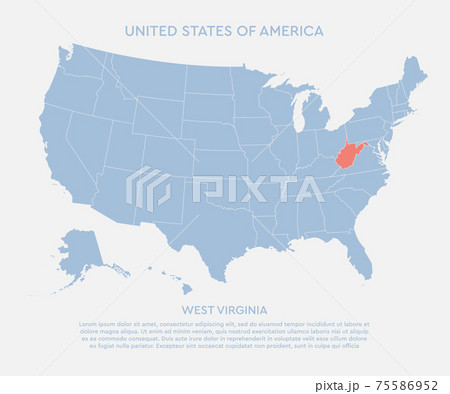 Map United states of America, state West Virginia Map United states of America, state West Virginia 75586952