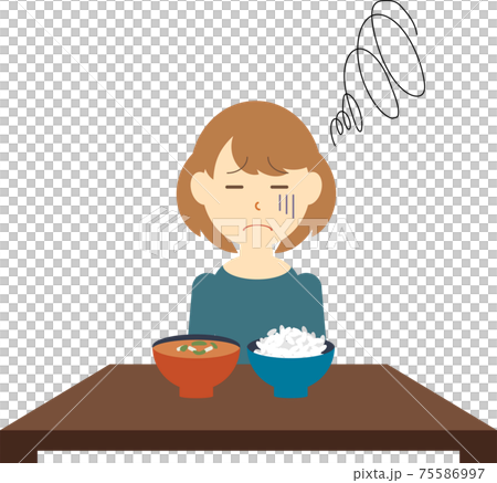 食欲がない若い女性 食欲がない若い女性 75586997