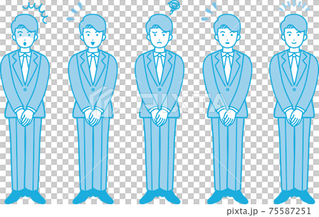 男商人站姿面部表情變化圖材料集 75587251