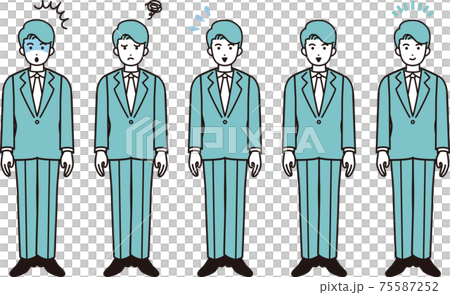 男商人站姿面部表情變化圖材料集 75587252